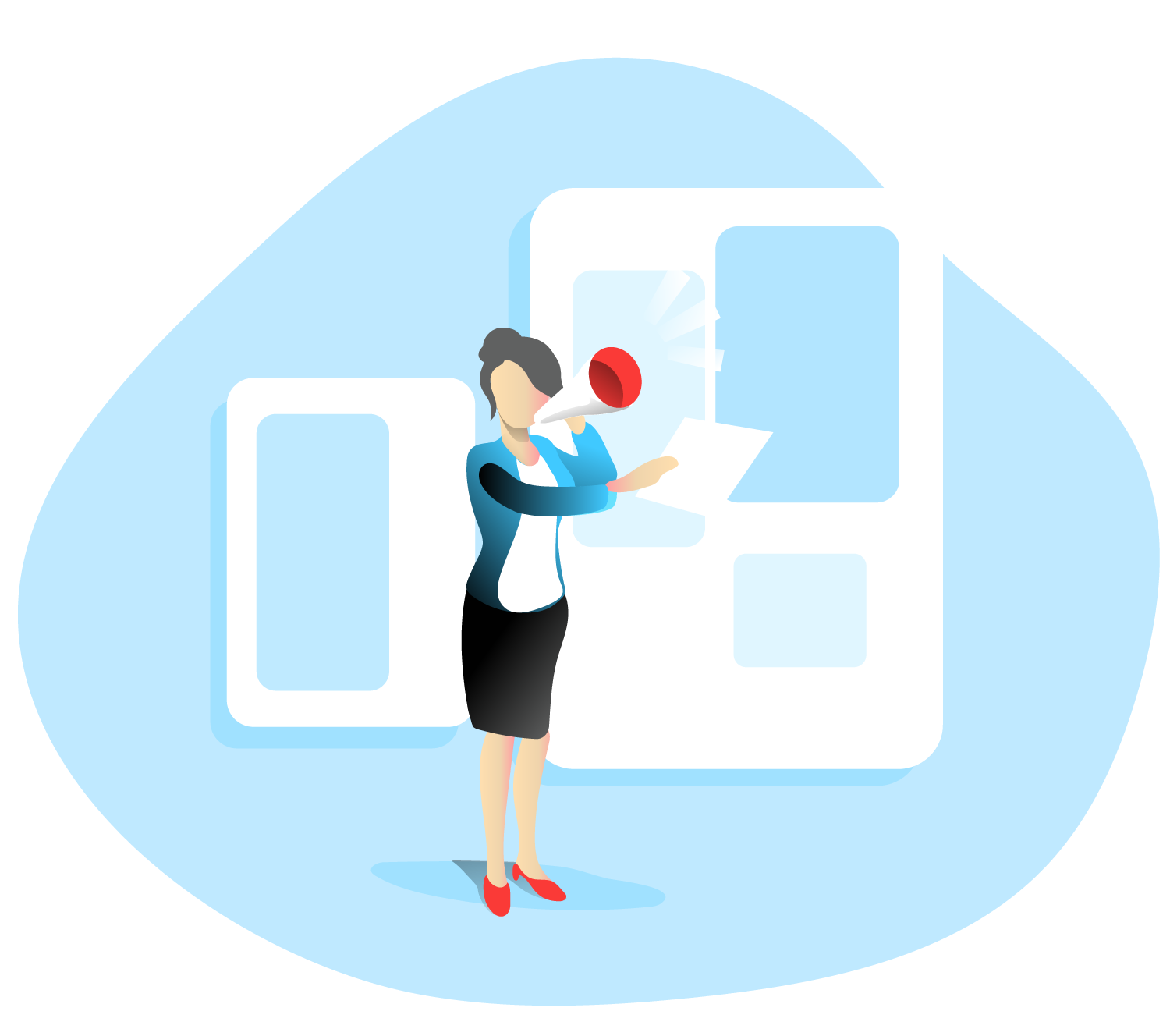 woman with megaphone illustration